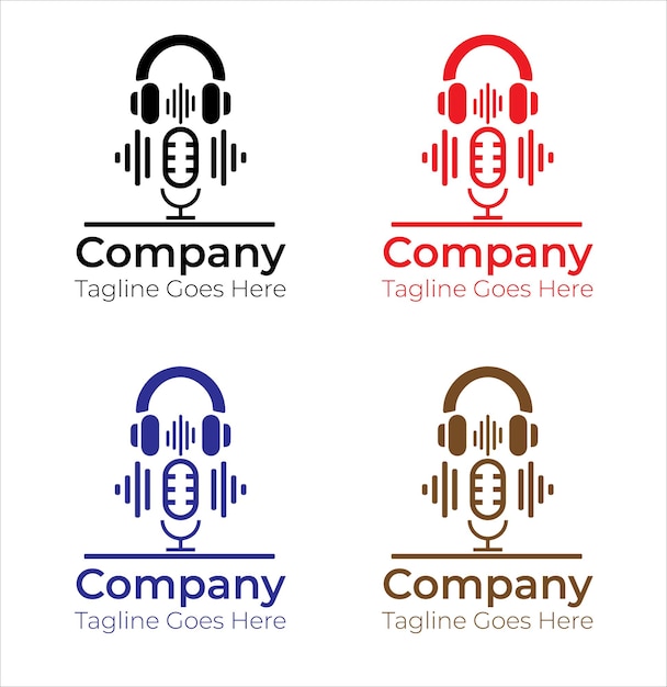 Vector vector set of logo design for new business podcast