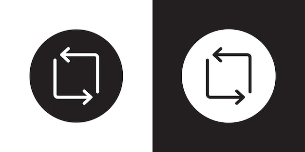 Vector vector set loop icons black and white