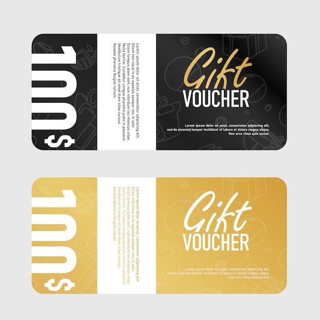 Vector set of luxury gift certificates Elegant template for holiday gift card coupon and certificate