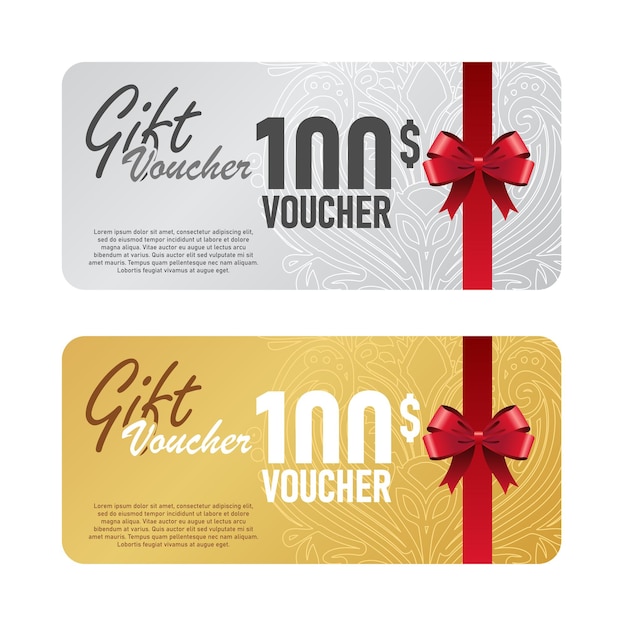 vector set of luxury gift certificates elegant template for holiday gift card coupon and certificate