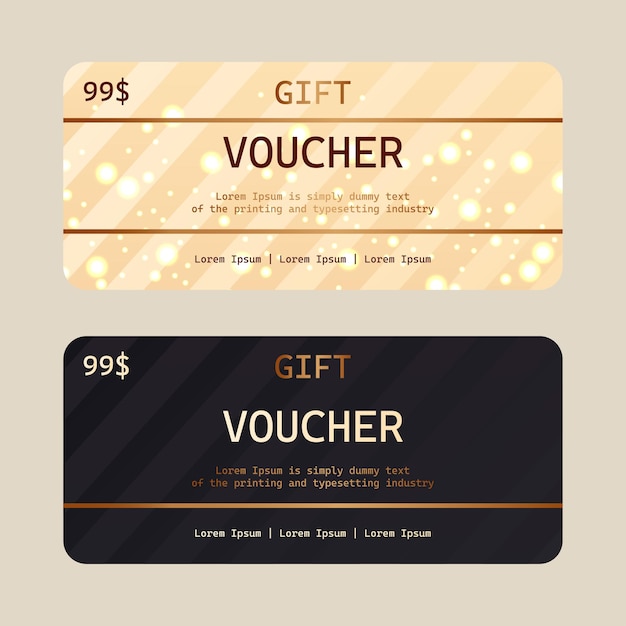 Vector set of luxury gift certificates Elegant template for holiday gift card coupon and certificate