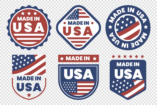 Vector vector set of made in the usa logo labels and badges