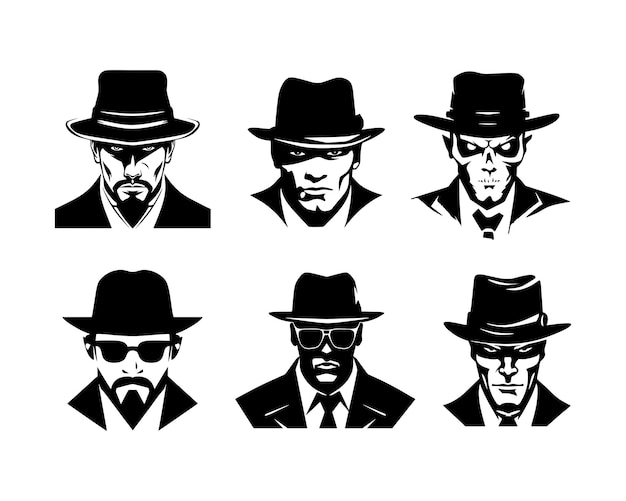 Vector vector set of mafia illustration