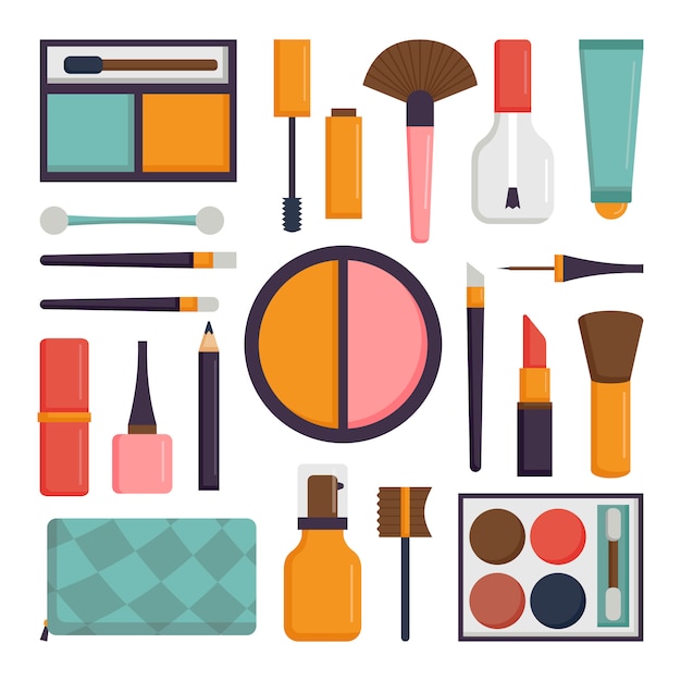 Vector vector set make up brushes and beauty fashion cosmetic icon.