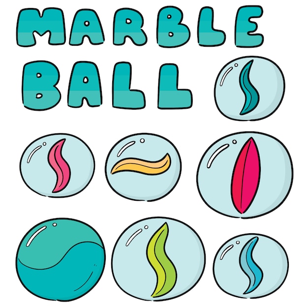 Vector set of marble ball