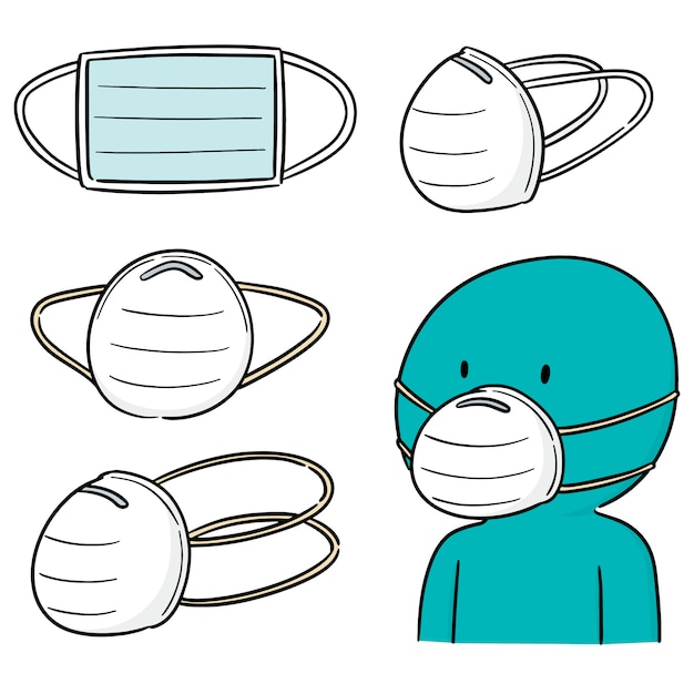 Vector vector set of medical protective mask