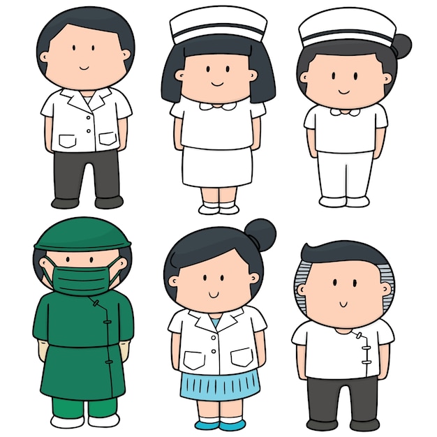 Vector set of medical staff