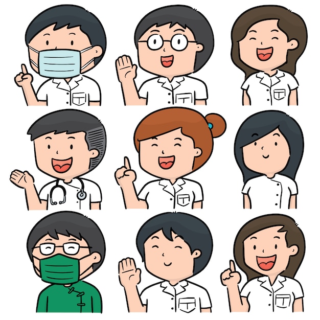 Vector set of medical staff