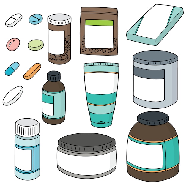 Vector set of medicine