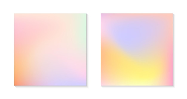 Vector set mesh achtergronden met kleurovergang in zachte pastelkleurencalifornia sunset vibe