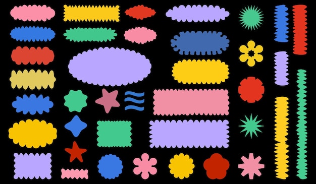 a vector set of minimalistic design elements futuristic shapes geometric shapes