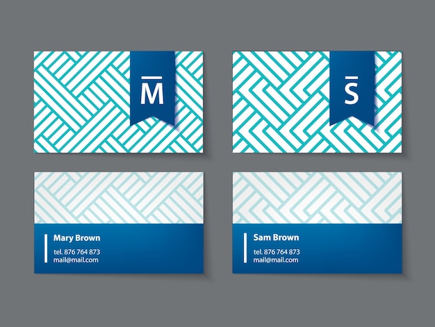 Vector set of modern business cards