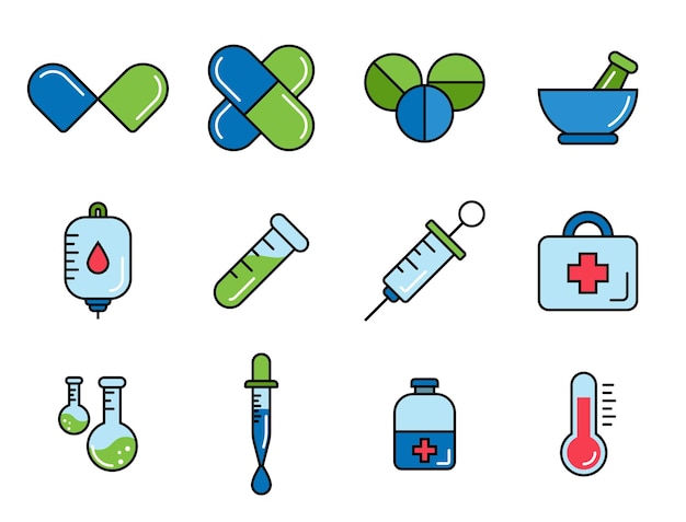 Vector Set Modern Health Icon Collection Vital Graphics for Medical Design 1