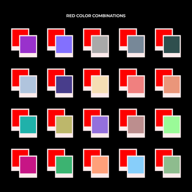 Vector vector set of modern red color combinations