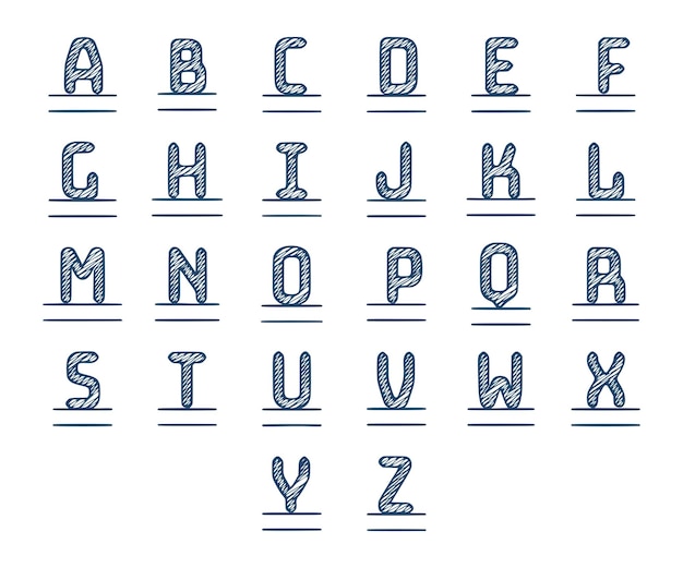 Vector set naam monogrammen of initialen geïsoleerd op een witte achtergrond