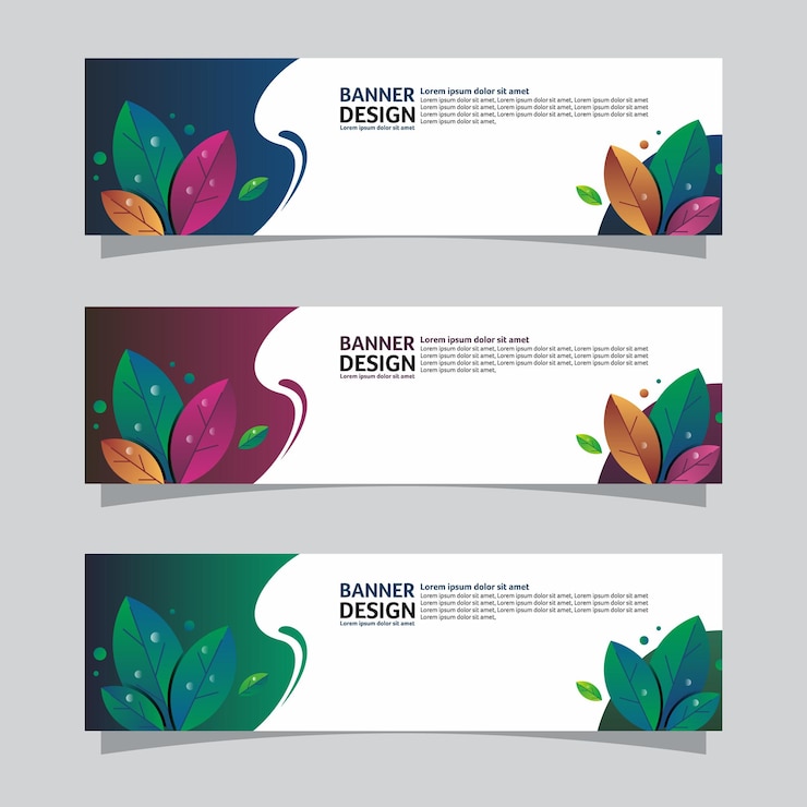 वेक्टर vector set of nature landscape banner colorful background business layout template