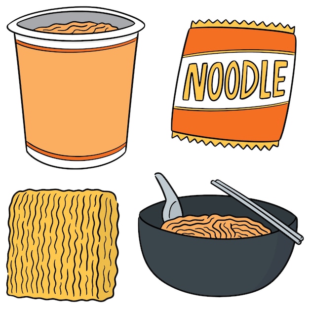 Vector set of noodle