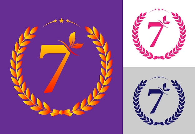 Vector set of number logo design