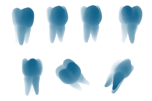 白で隔離歯科医療の 3 d 歯のベクトルを設定