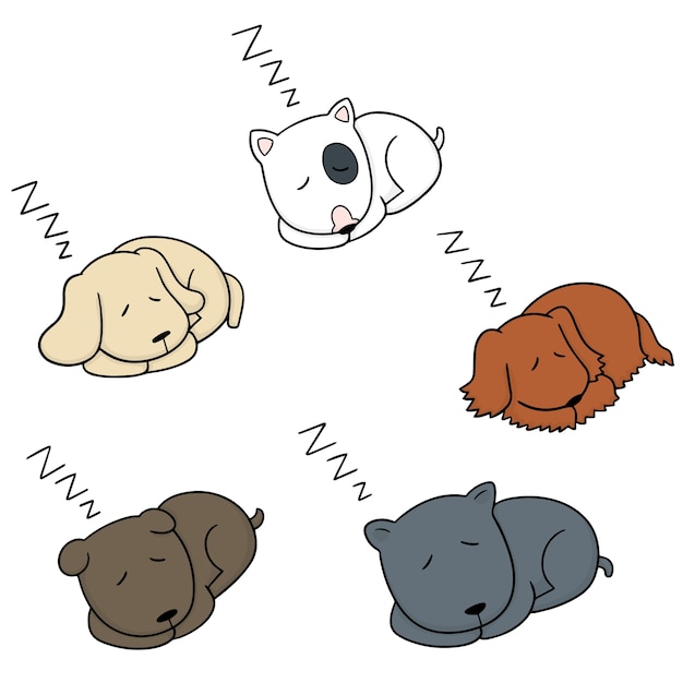 犬の睡眠のベクトルセット