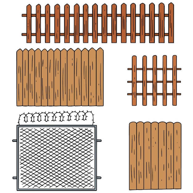 Вектор Векторный набор забора