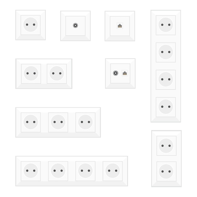 Векторный набор иллюстраций плоской розетки