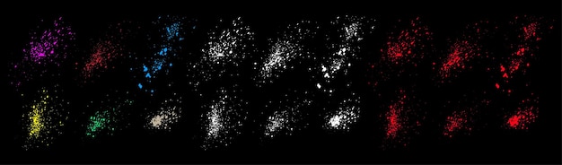 벡터 그런지 스플래터의 터 세트 다채로운 피 고립 일러스트레이션 브러시 스트로크 배경