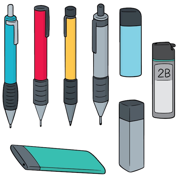 機械的な鉛筆のベクトルセット