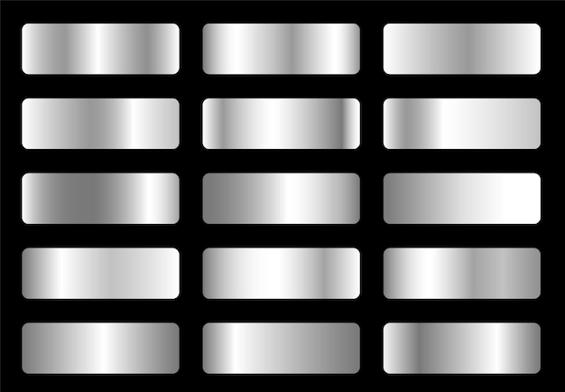 Вектор Векторный набор серебряных градиентов