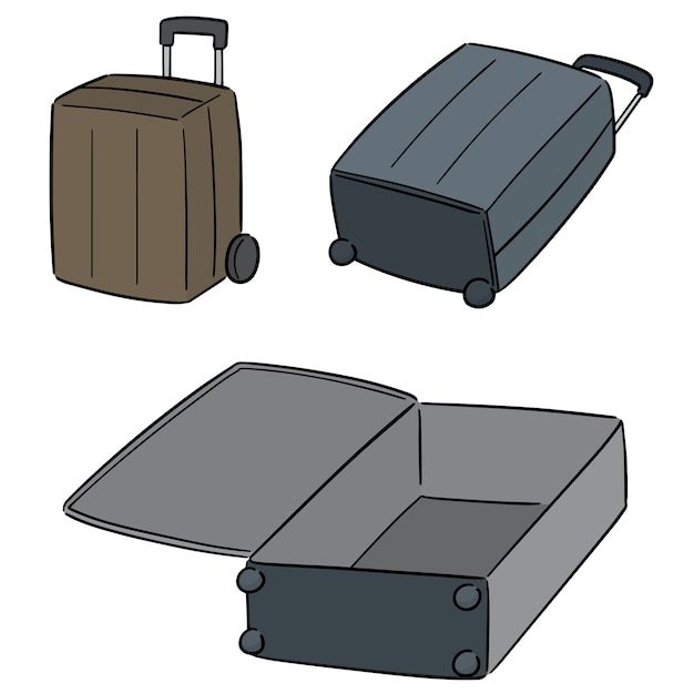 ベクトル スーツケースのベクトルセット