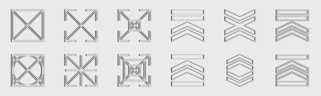 ベクトル 2000 年のトレンディな幾何学的デザイン要素装飾のベクトルを設定