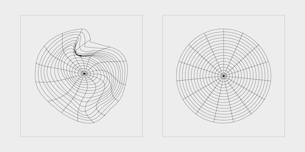 ベクトル y2k トレンディな幾何学的なポストモダンの数字のベクトルを設定フラット ミニマリスト アイコン