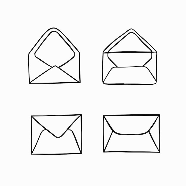 Vector set of open and closed envelopes.