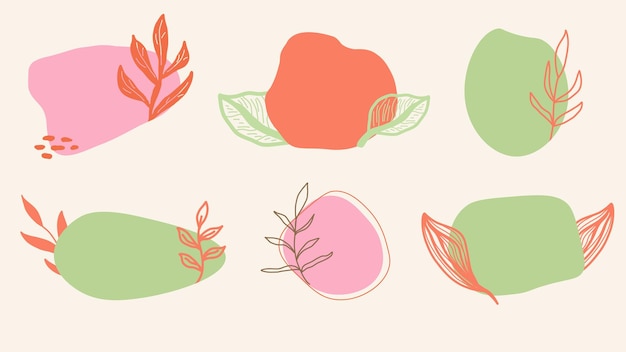 植物の葉のバナーセットの有機形式のベクトルセット