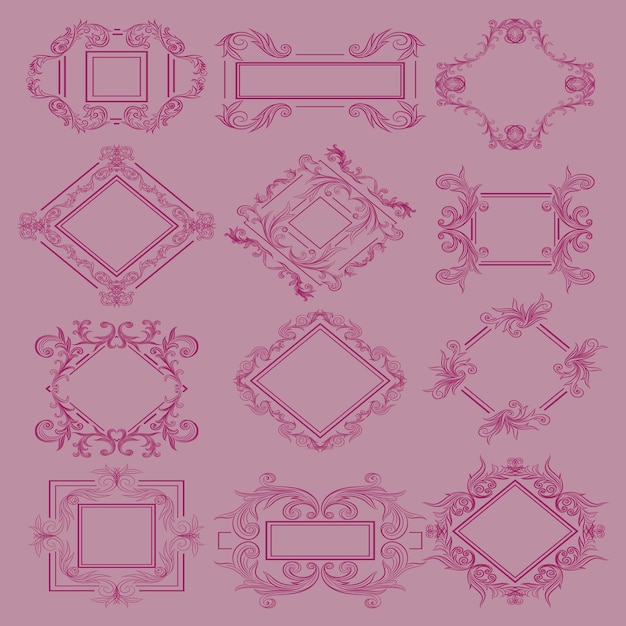 Vector set ornament met kleurrijke achtergrond