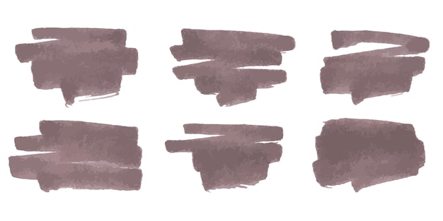 Vector set of paint brush spot hand painted background watercolor dab clipart