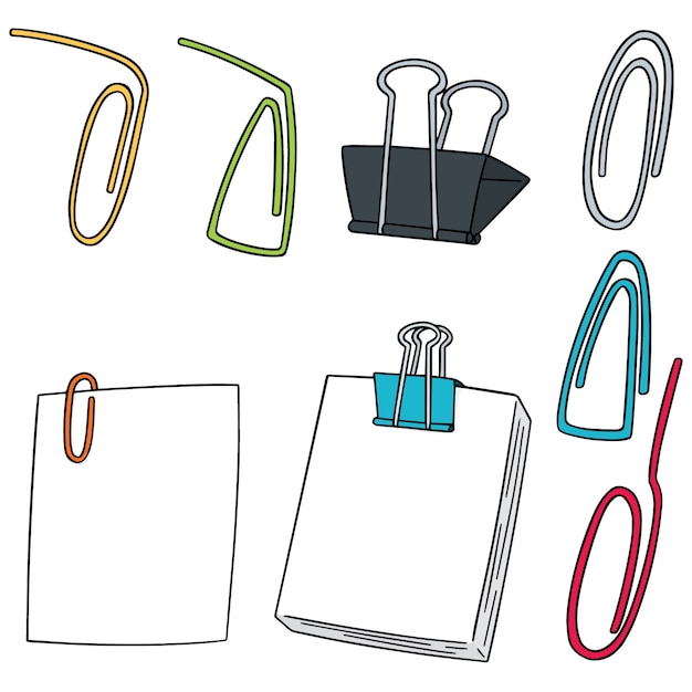 vector set of paper clip