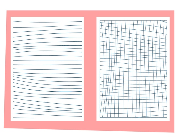 Векторный набор шаблона бумаги для ноутбука ячейка линия кривая линия контрольная кривая точка Использование для блокнота и книги