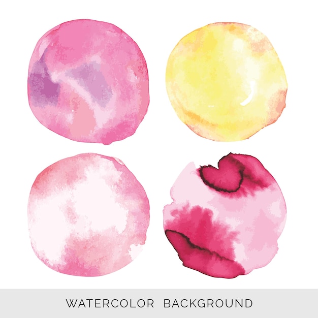 Vector set pastel ronde aquarel achtergrond