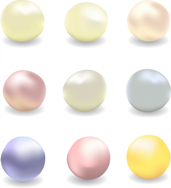 Vector set of pearls