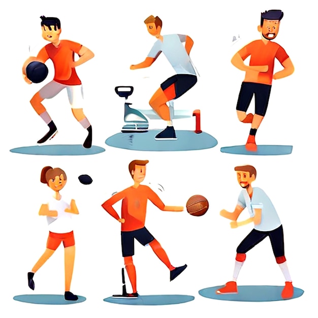 vector Set of people playing different sports isolated