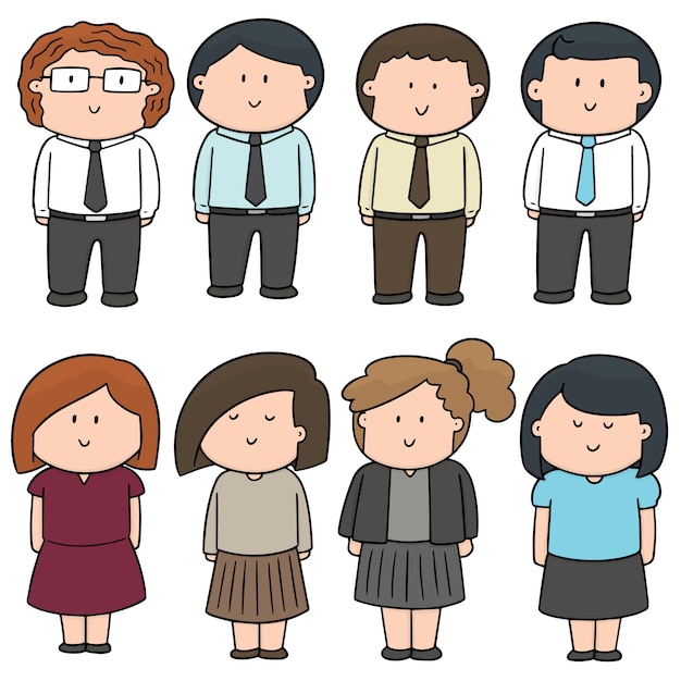 Vector set of people