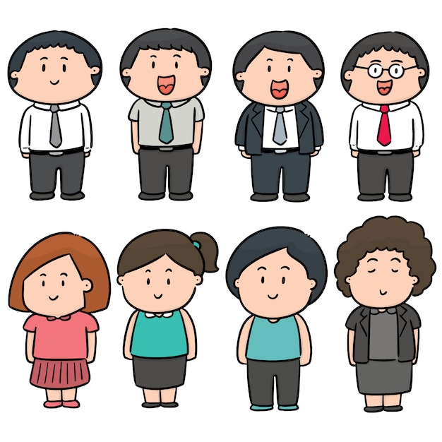 Vector set of people