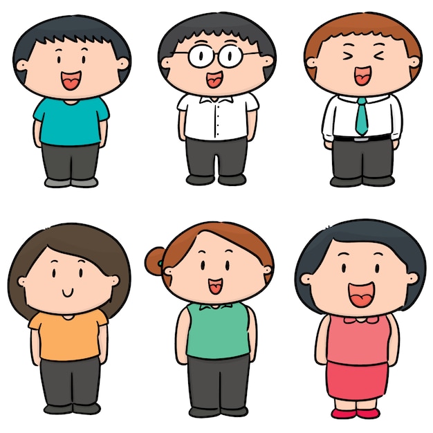 Vector set of people