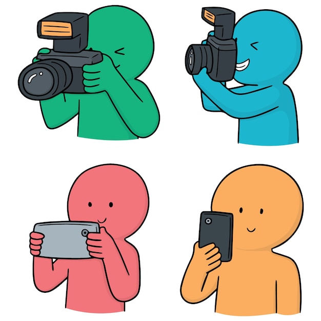 Vector set of photographers