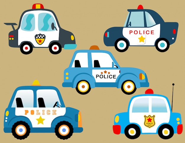 Vettore set vettoriale di auto della polizia