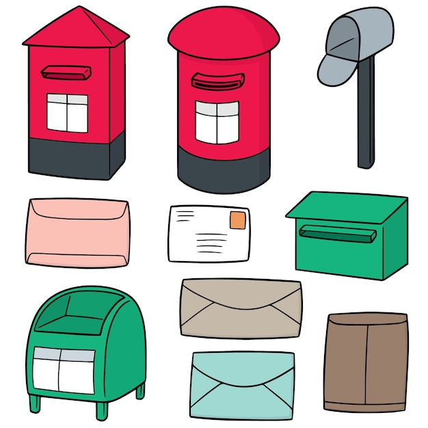 Vector vector set of postbox