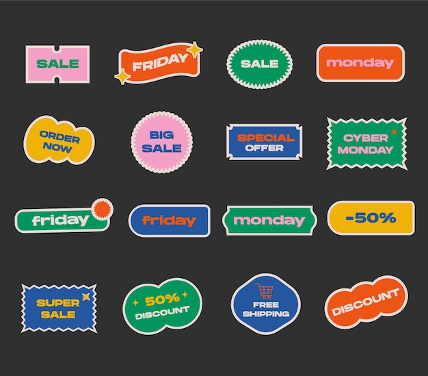 Vector set of promotion badge stickers