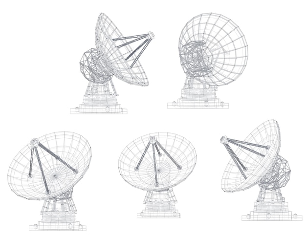 Vector set Radio antenna astronomy and space research