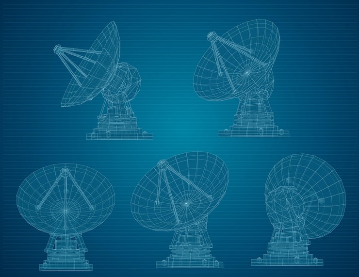 Vector vector set radio antenna astronomy and space research